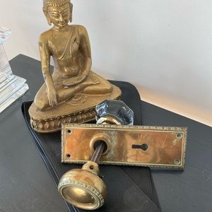 Antique Brass Door Plate and Knob